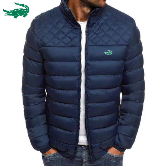 2023 Autumn Winter Embroidery Men Zipper Cotton Jacket Tops Warm